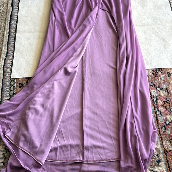 Azazie DEANDRA Fitted Pleated Mesh Long Dress Wisteria NWT - Picture 7 of 14